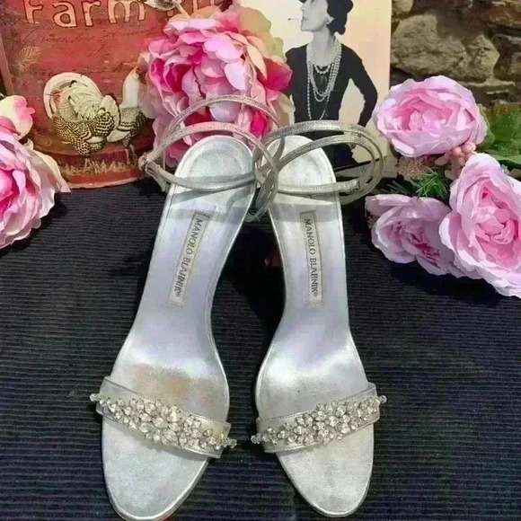Manolo Blahnik Shoes - Manolo Blahnik Swarovski Crystal Heels Size 8